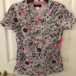 Koi lite neon scrub top